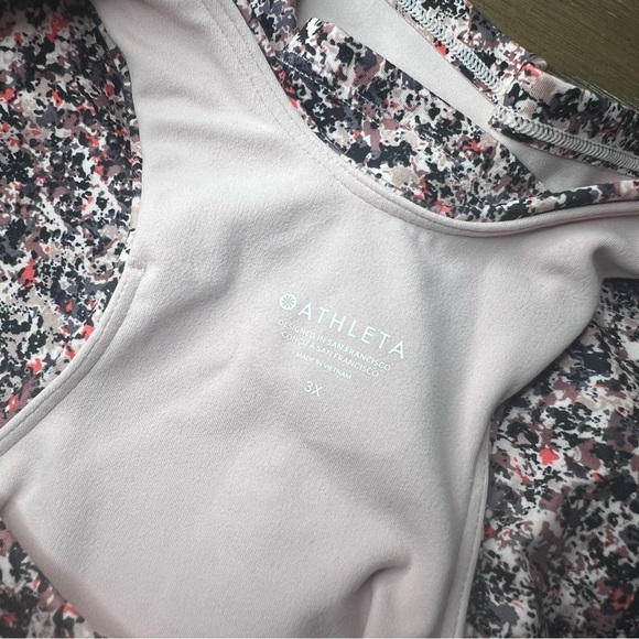 Athleta Conscious Crop Sports Bra Size 3X NWOT Pink Multi Yoga Gym - Picture 10 of 16